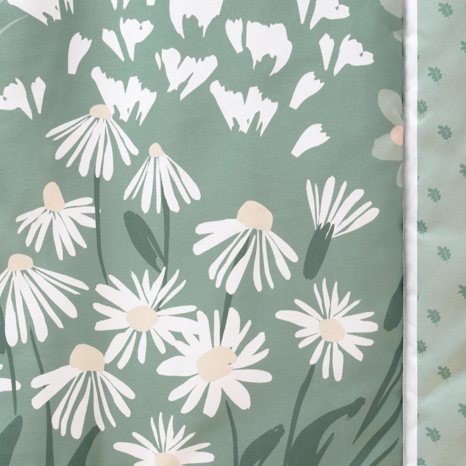 image:imageThe Peanutshell Sage Meadow 3Piece Baby Girl Crib Bedding Set Botanical Nursery Quilt Comforter Sheet amp Skirt Floral Baby Crib Bedding Set Girl for Newborn amp Toddler