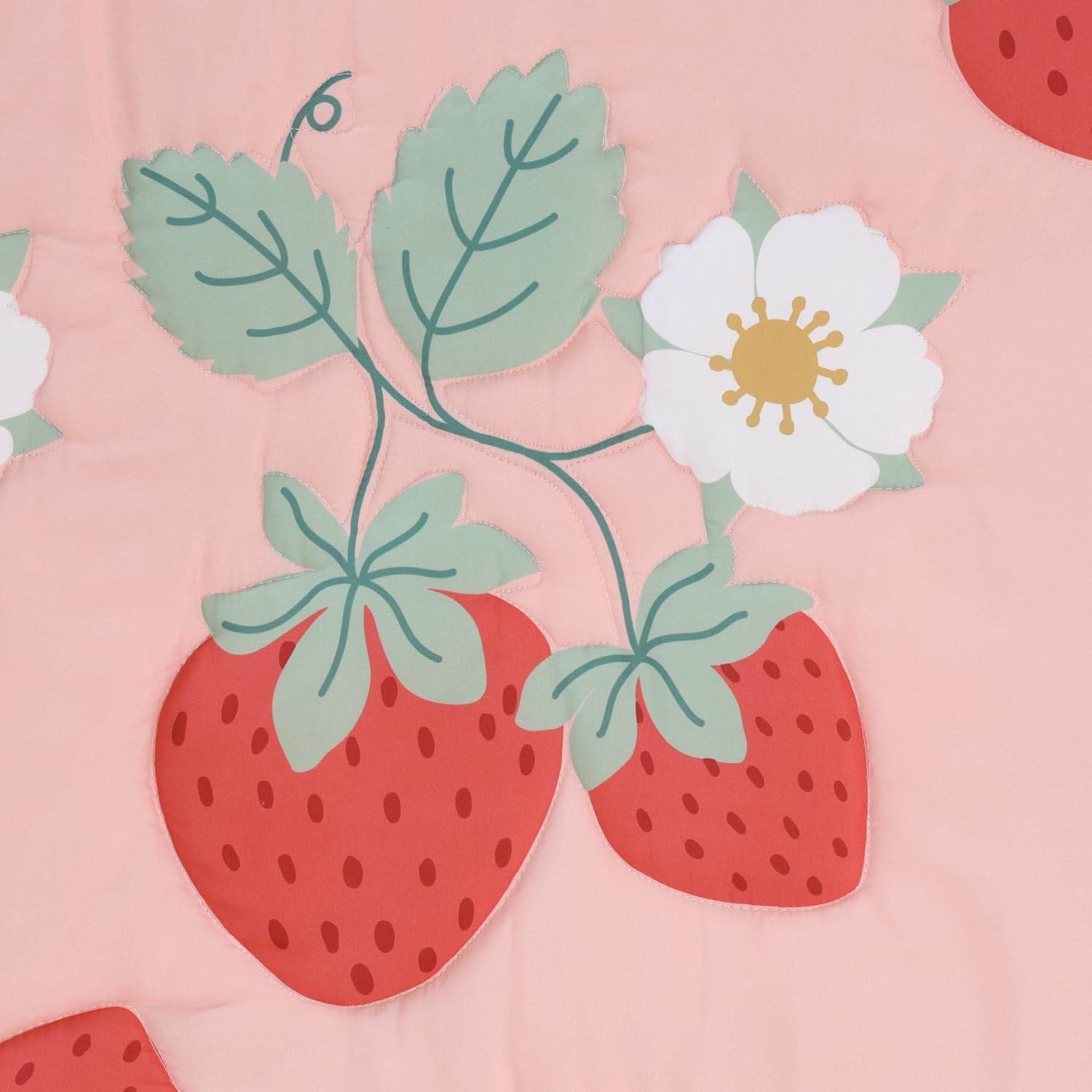 image:imageThe Peanutshell Strawberry Sweet 3Piece Baby Girl Crib Bedding Set Pink Nursery Bedding Crib Comforter amp Decor for Newborns and Toddlers