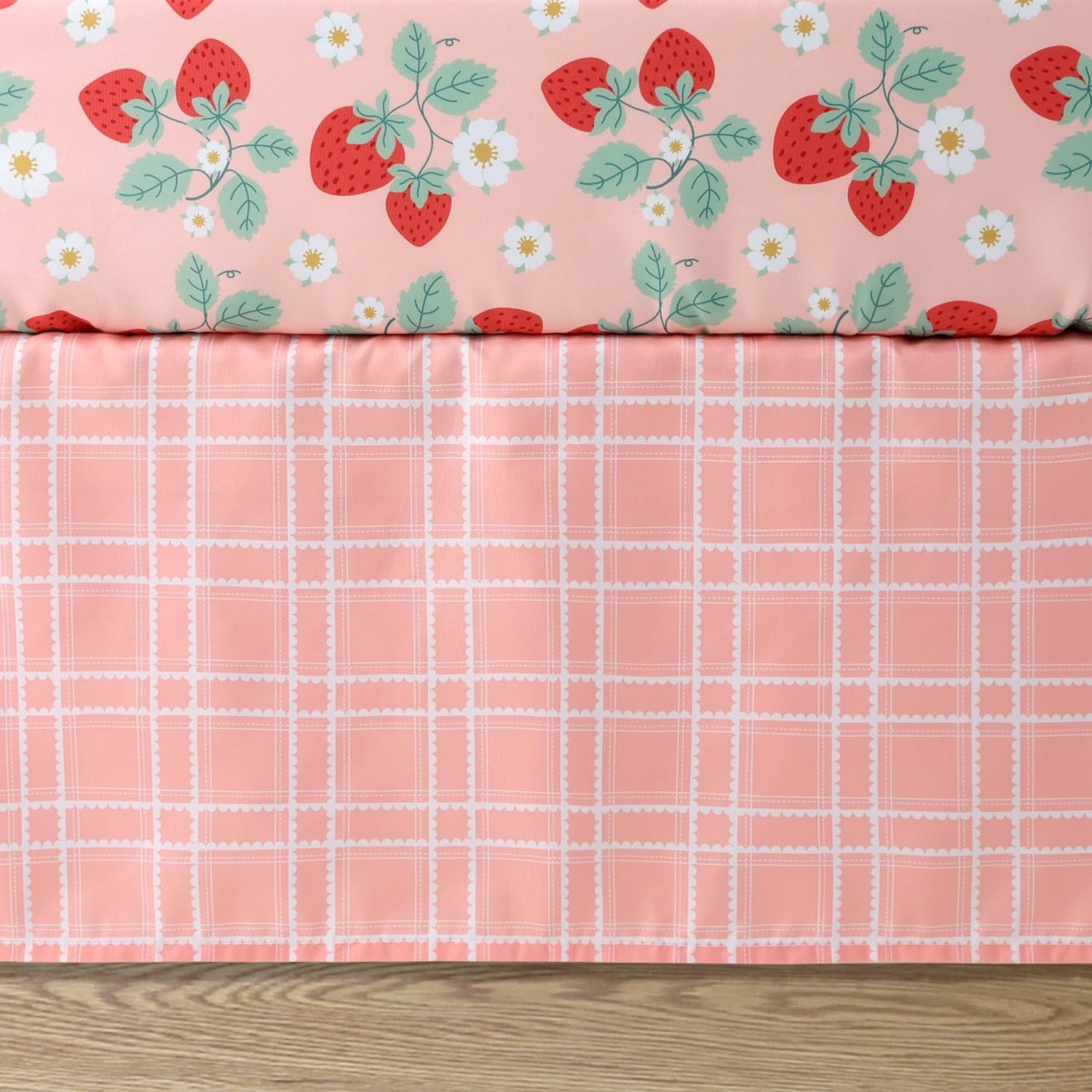 image:imageThe Peanutshell Strawberry Sweet 3Piece Baby Girl Crib Bedding Set Pink Nursery Bedding Crib Comforter amp Decor for Newborns and Toddlers