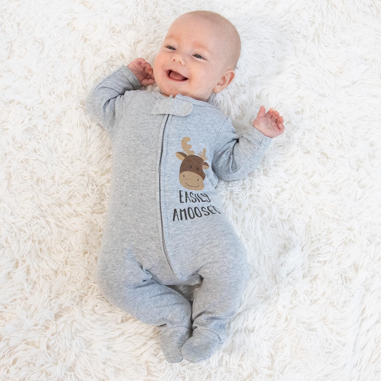 image:imageThe Peanutshell Unisex Baby Sleepers Set Newborns amp Infants 09 Months Newborn Baby Boy amp Girl Sleepers Buffalo Moose