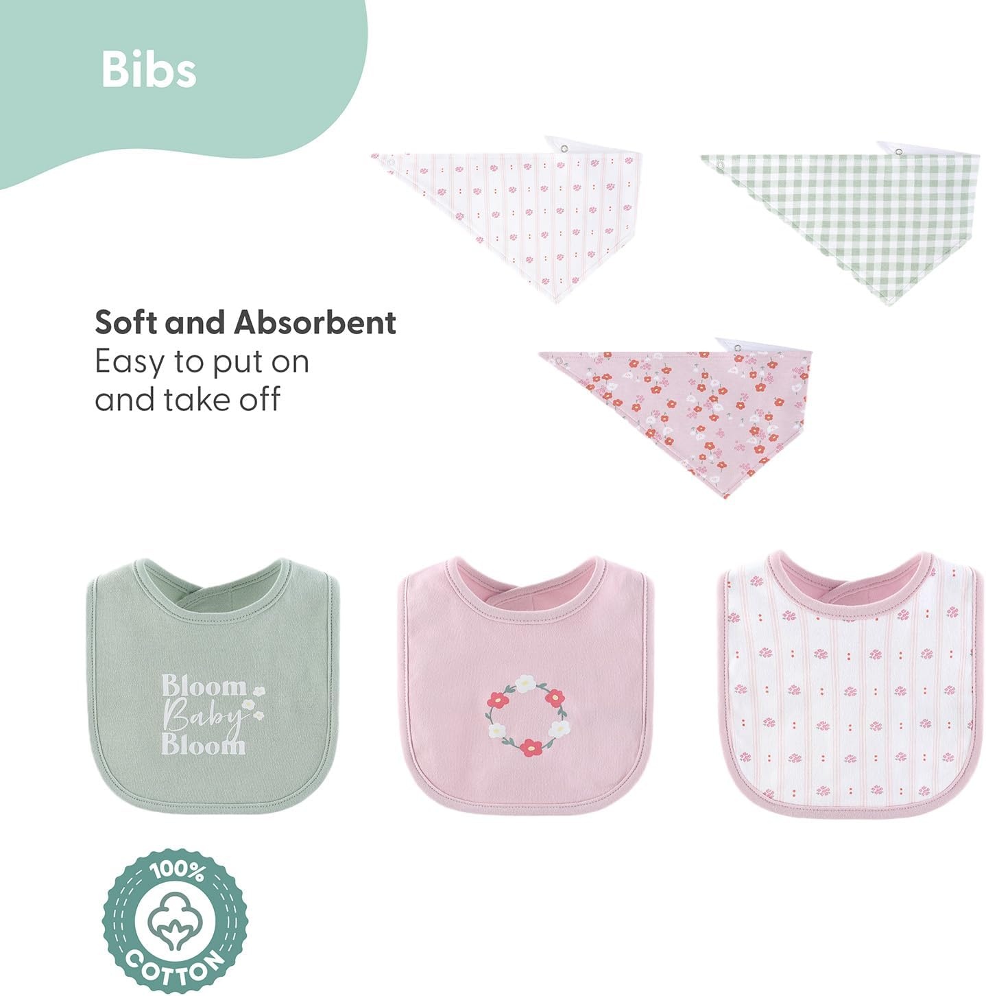 image:imageThe Peanutshell 23Piece Baby Girl Clothes Set 100 Cotton Newborn Essentials Must Haves Floral Pink amp Green