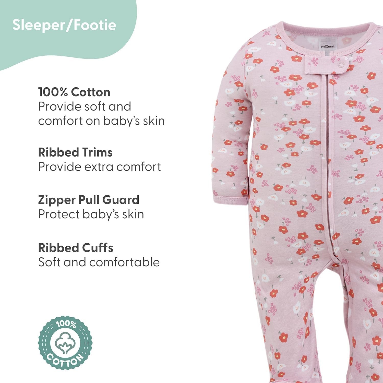 image:imageThe Peanutshell 23Piece Baby Girl Clothes Set 100 Cotton Newborn Essentials Must Haves Floral Pink amp Green