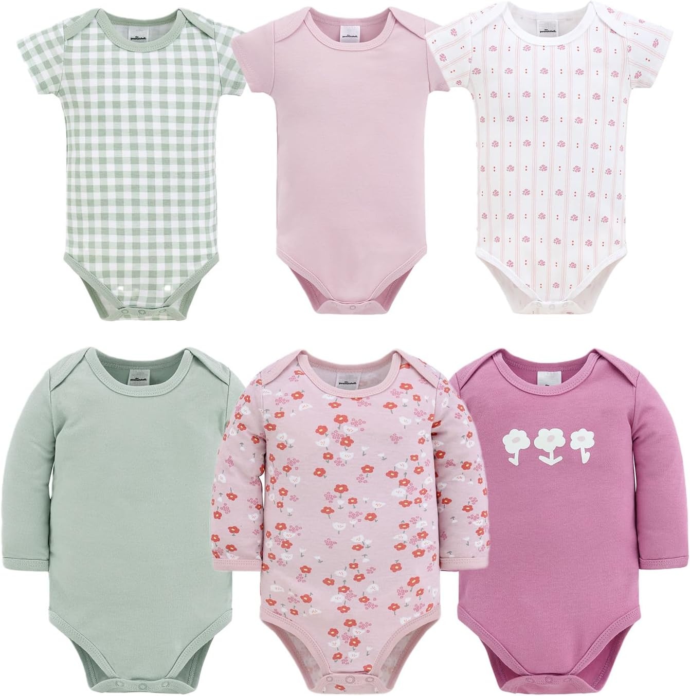 image:imageThe Peanutshell 23Piece Baby Girl Clothes Set 100 Cotton Newborn Essentials Must Haves Floral Pink amp Green