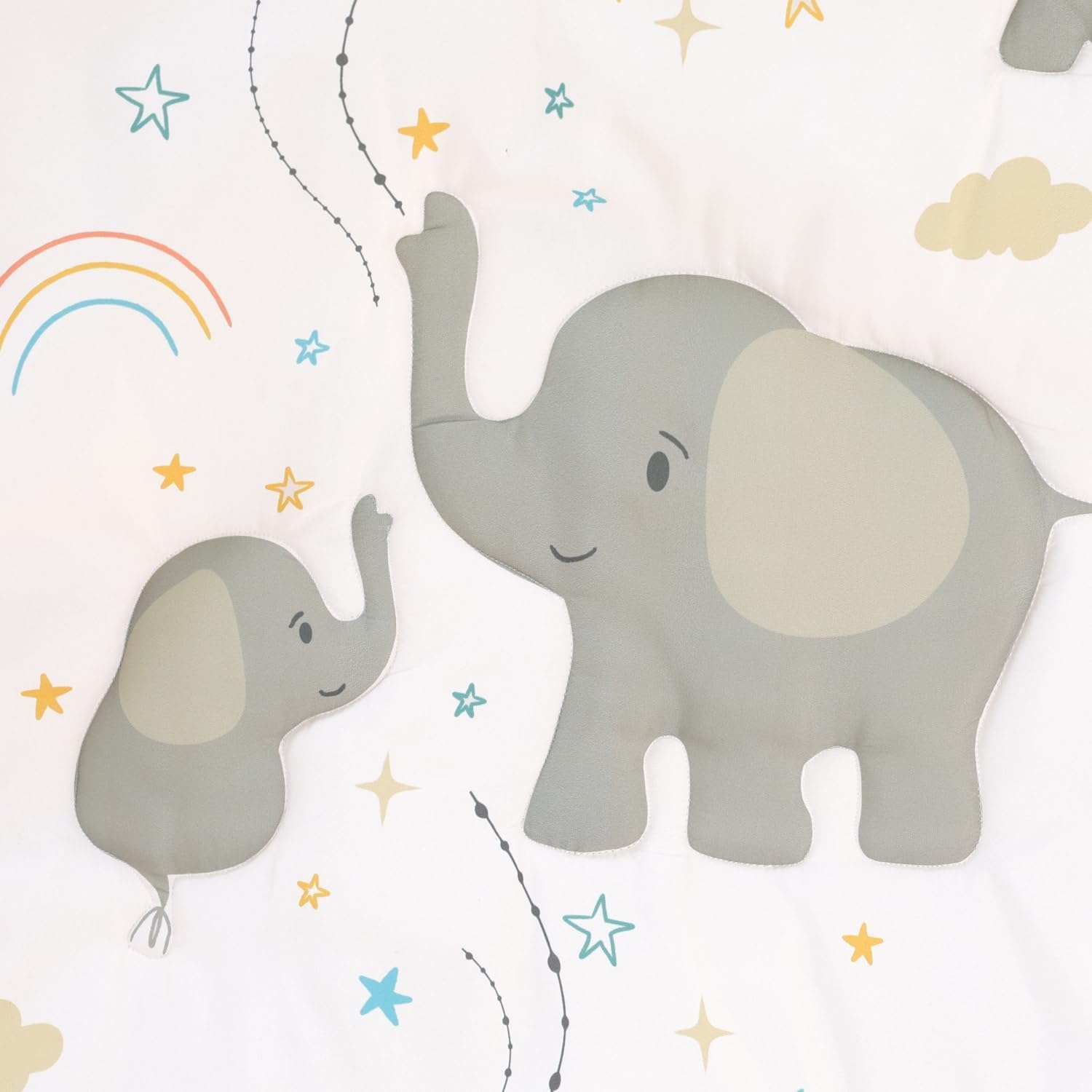 image:imageThe Peanutshell 3 Piece Elephant Whimsy Baby Crib Bedding Set Boy or Girl Nursery Decor Boy Crib Comforter Set Classic Neutral Ivory amp Cream Tones Quilt and Accessories Gender Neutral