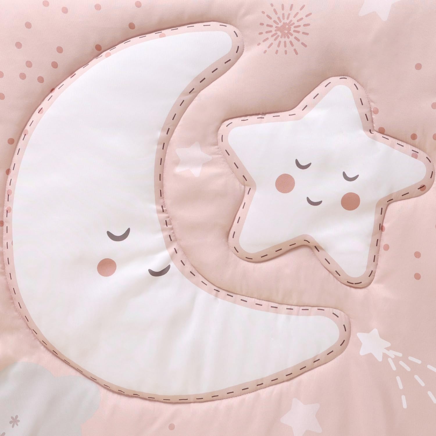image:imageThe Peanutshell New Moon 3Piece Baby Girl Crib Bedding Set Pink Nursery Quilt Comforter Sheet amp Skirt Baby Crib Bedding Set Girl for Newborn amp Toddler