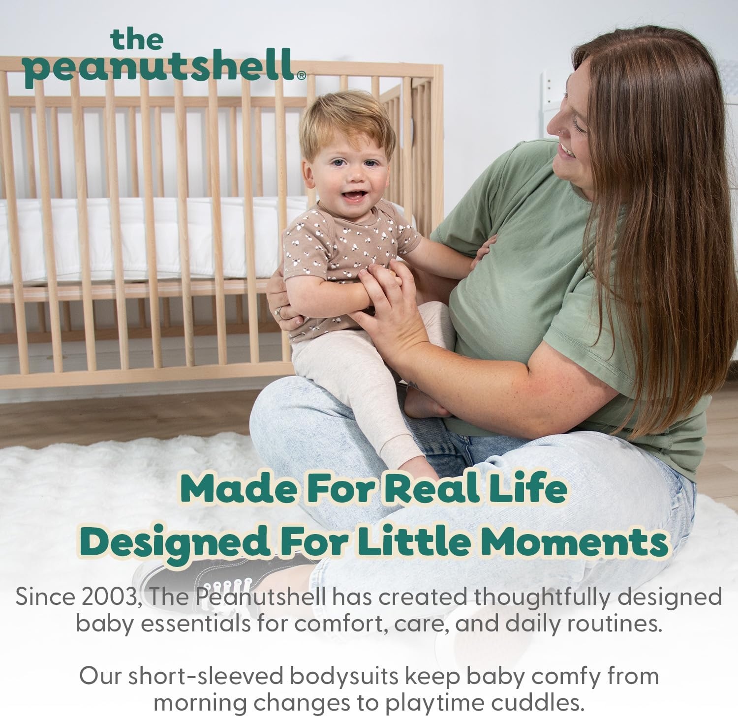 image:imageThe Peanutshell 4 Pack Baby Bodysuits 024M Baby Clothes Earthy Neutral