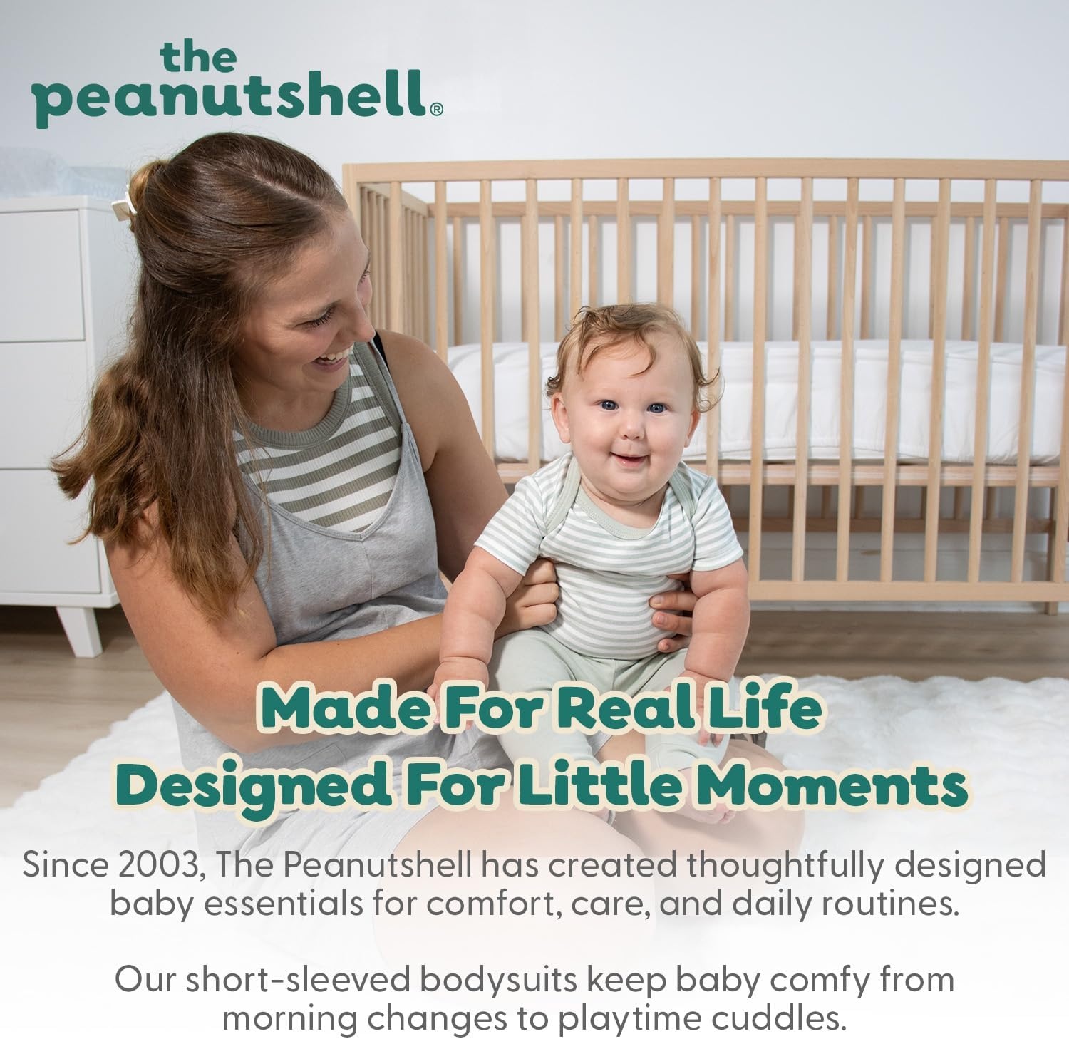 image:imageThe Peanutshell 4 Pack Baby Bodysuits 024M Baby Clothes Playful Neutral