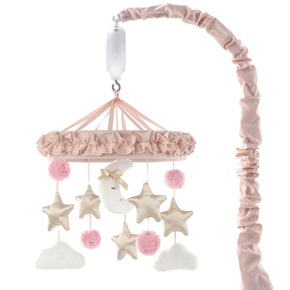image:imageThe Peanutshell Baby Crib Mobile for Girls  Musical Baby Mobile Crib with 12 Lullabies amp Volume Control Celestial Pink Nursery Decor Cute Nursery Accessories