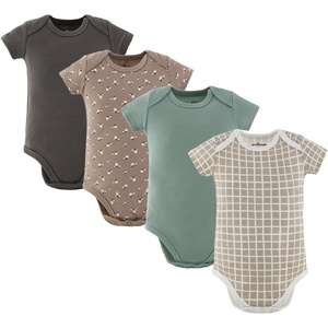 The Peanutshell 4 Pack Baby Bodysuits, 0-24M Baby Clothes – Earthy Neutral