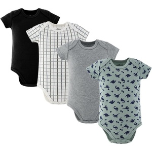 The Peanutshell 4 Pack Baby Boy Bodysuits, 0-24M Baby Clothes – Dino Boy