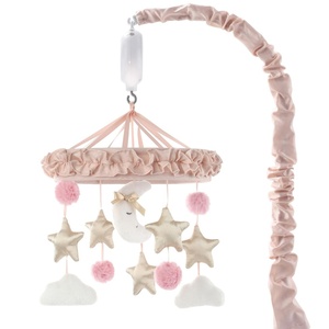 The Peanutshell Baby Crib Mobile for Girls – Musical Baby Mobile Crib with 12 Lullabies & Volume Control, Celestial Pink Nursery Decor, Cute Nursery Accessories