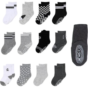 The Peanutshell Boy Buddies Grip Socks 12pk, Neutral Baby Socks